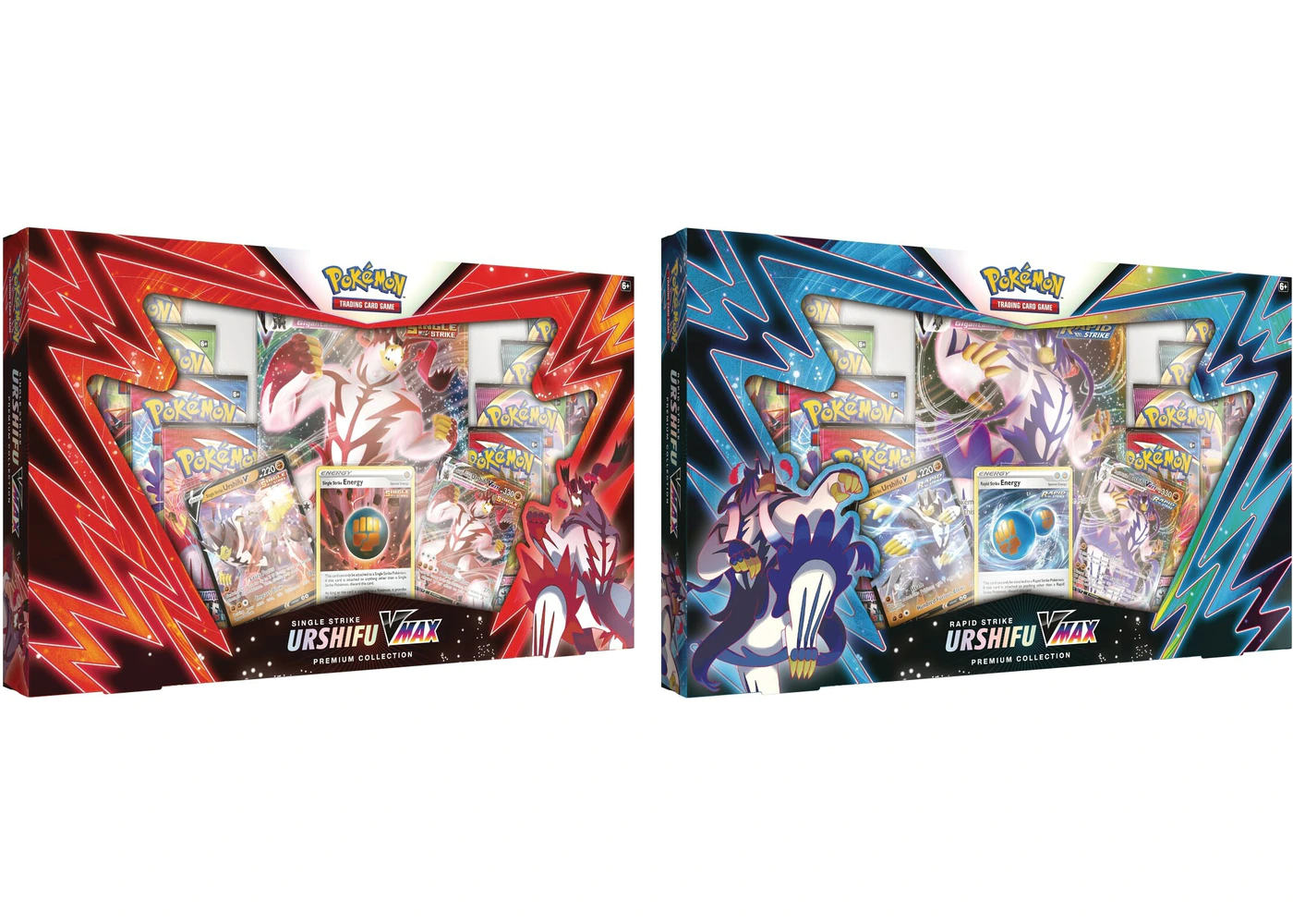 2-PACK Pokemon sold TCG SINGLE RAPID Strike Urshifu VMAX Premium Collection Box